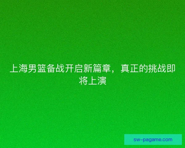 上海男篮备战开启新篇章,真正的挑战即将上演 上海男篮备战开启新篇章,真正的挑战即将上演