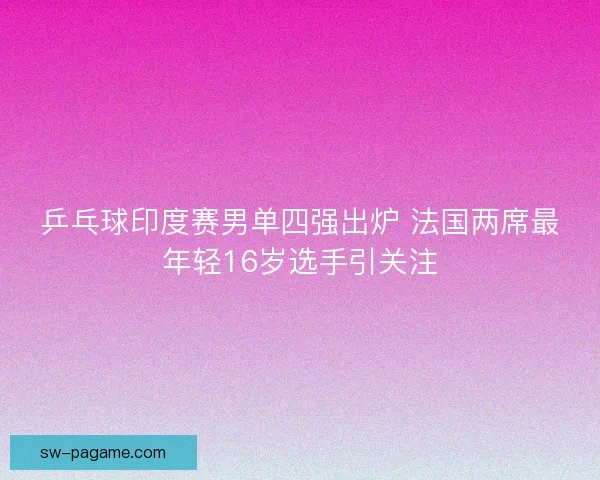 乒乓球印度赛男单四强出炉 法国两席最年轻16岁选手引关注